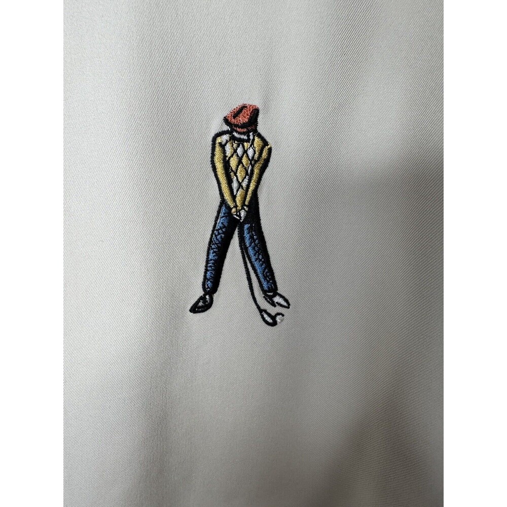 Bobby Chan Embroidered Silk Golf Shirt Hawaiian Button Down RARE - Picture 3 of 10